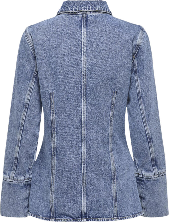 ONLY ONLNARA L/S FITTED DNM SHIRT SIK Blå
