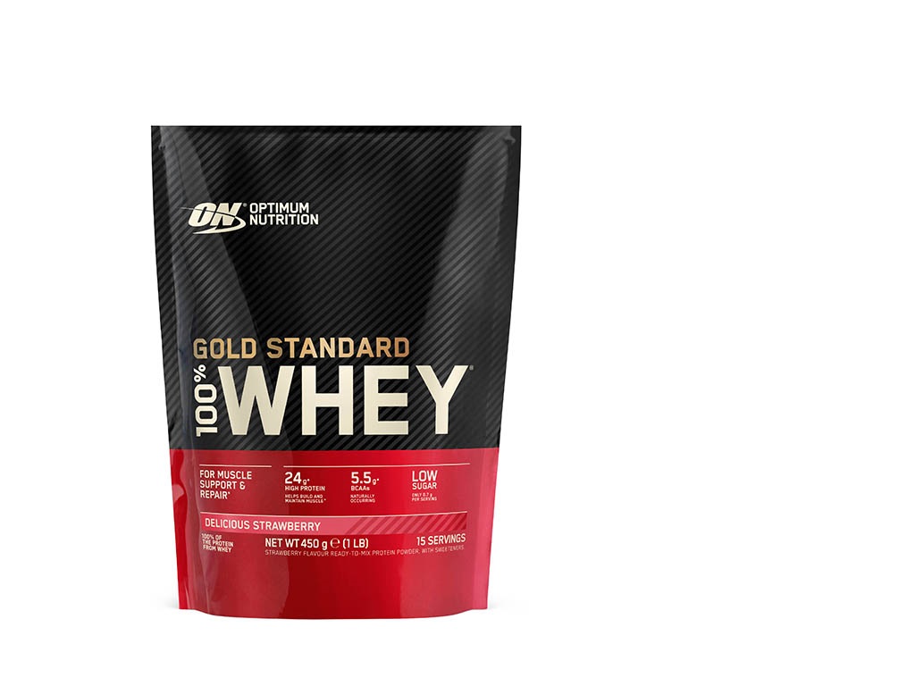 PROTEÍNA ON 100% WHEY GOLD MORANGO 450G