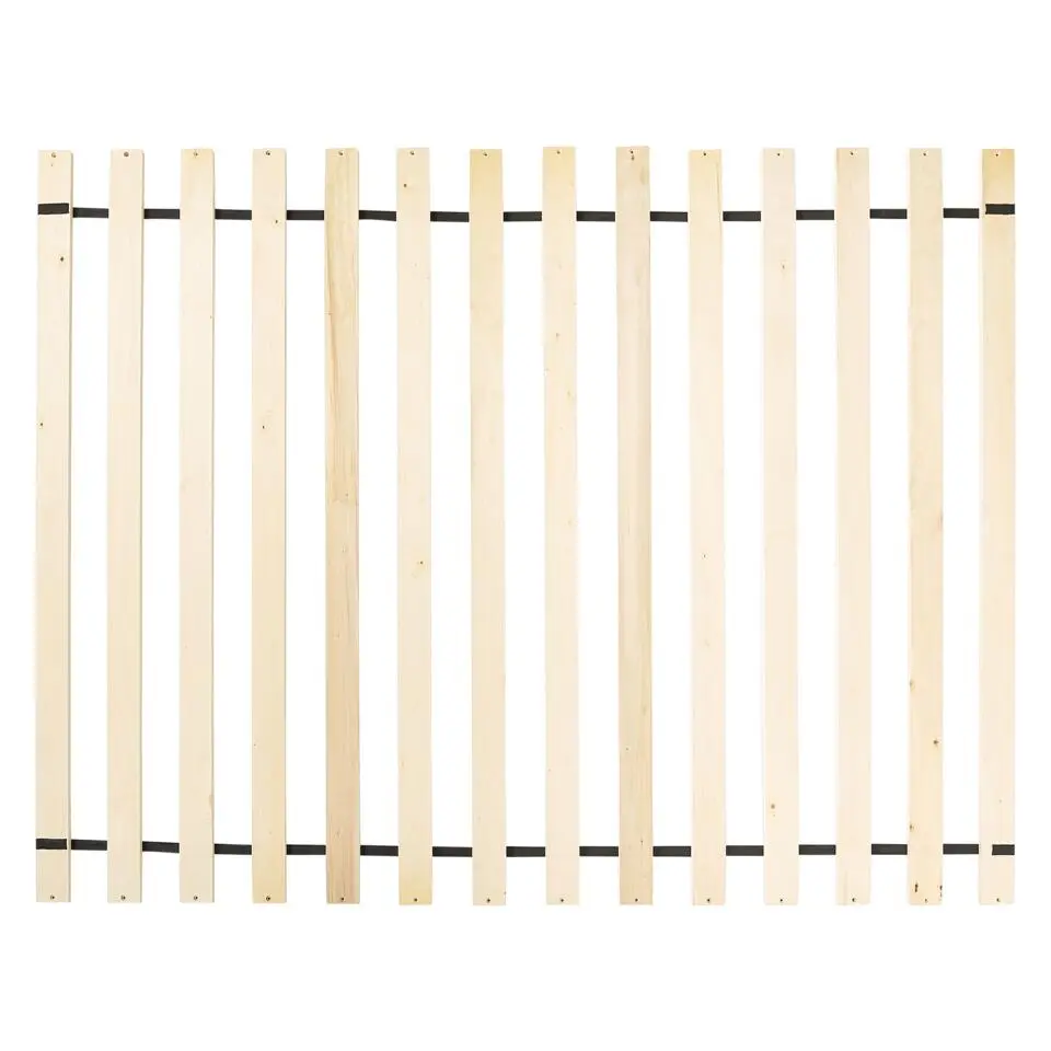 CHAMPAGNAT - Tweepersoonsbed - Lichtbruin - 140 x 200 cm - Rubberhout