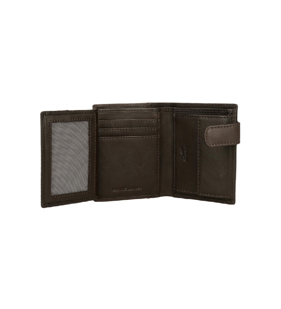 Carteira vertical Reebok Division com fecho de clique, marrom