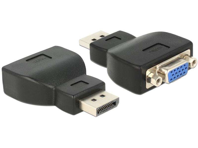 Delock Adapter Displayport - VGA Schwarz Displayport zu VGA Adapter