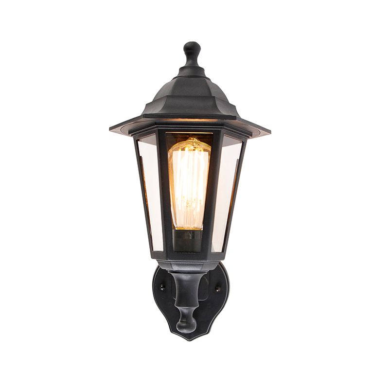 Klassieke buiten wandlamp zwart met bewegingssensor - New Haven