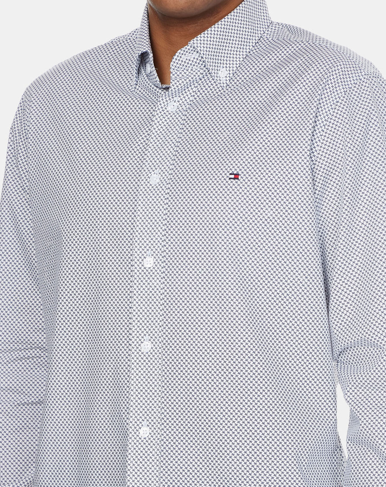 Tommy Hilfiger Chemise droite Two Tone imprimée blanc/bleu