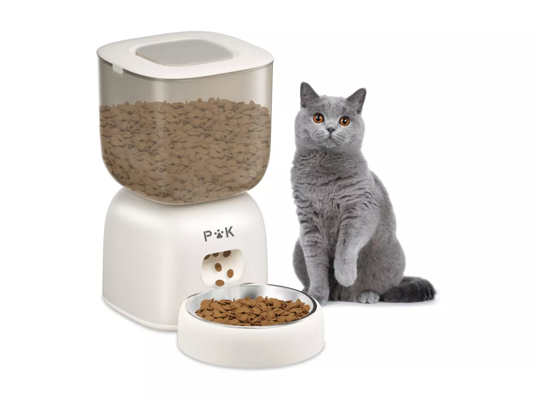 3L Distributeur Croquettes Automatique pour Chat et Chien - Mangeoire Automatique pour Chat et Chien, Peut Nourrir 4 Repas par Jour