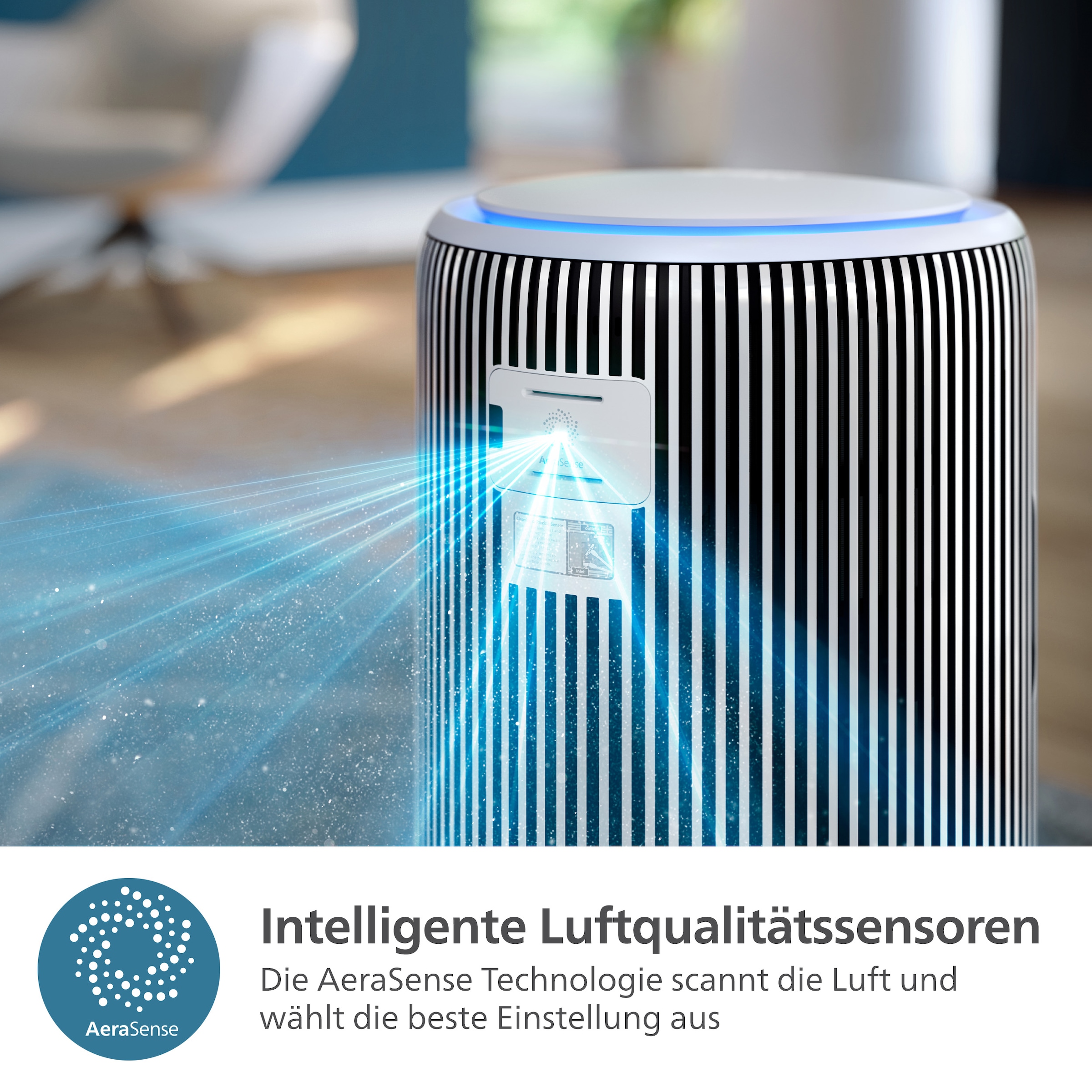 Philips Kombigerät Luftbefeuchter und -reiniger »AC3420/10 PureProtect Water 3400 Series, HEPA- und Aktivkohlefilter« für 78 qm Räume mit 300 m³/h CADR und 650 ml/h Befeuchtungsrate, WLAN, Air+ App