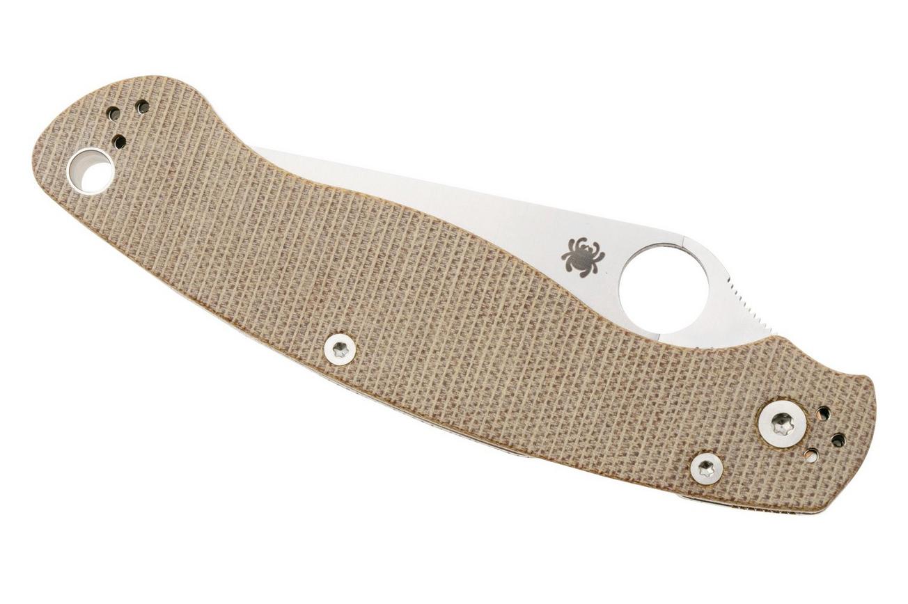 Spyderco Military 2 CPM Cru-Wear C36MPCW2 Brown Canvas Micarta zakmes