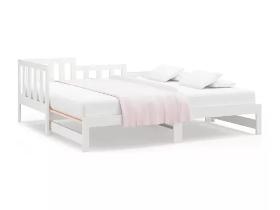 Lit coulissant sans matelas blanc 2x(90x190) cm