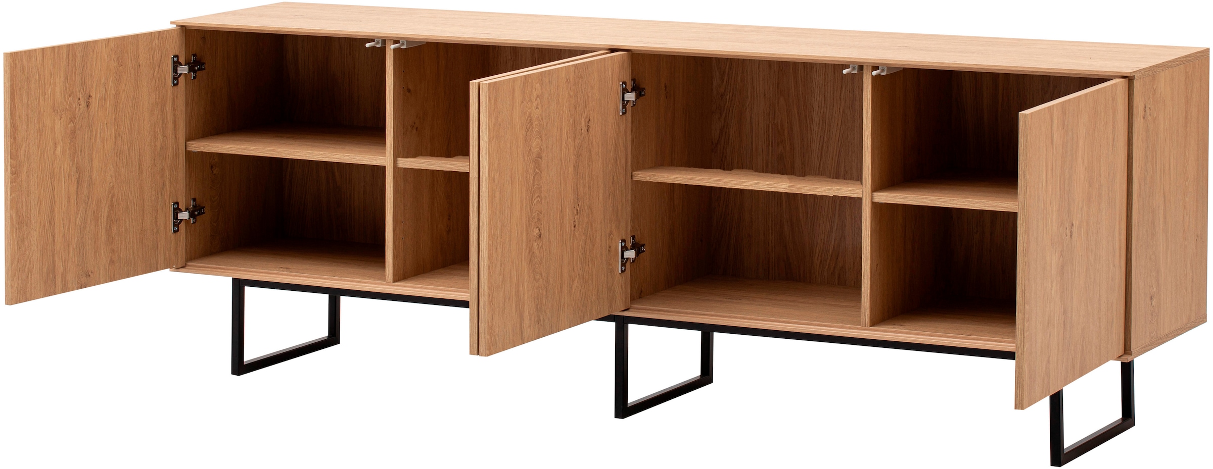 Home affaire Lowboard »Lund, moderner TV-Unterschrank, Kommode mit Kufengestell« ausreichend Stauraum, vielseitig einsetzbar, 200 cm breit