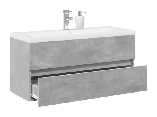 Ensemble de meubles de salle de bain 2 pcs gris béton