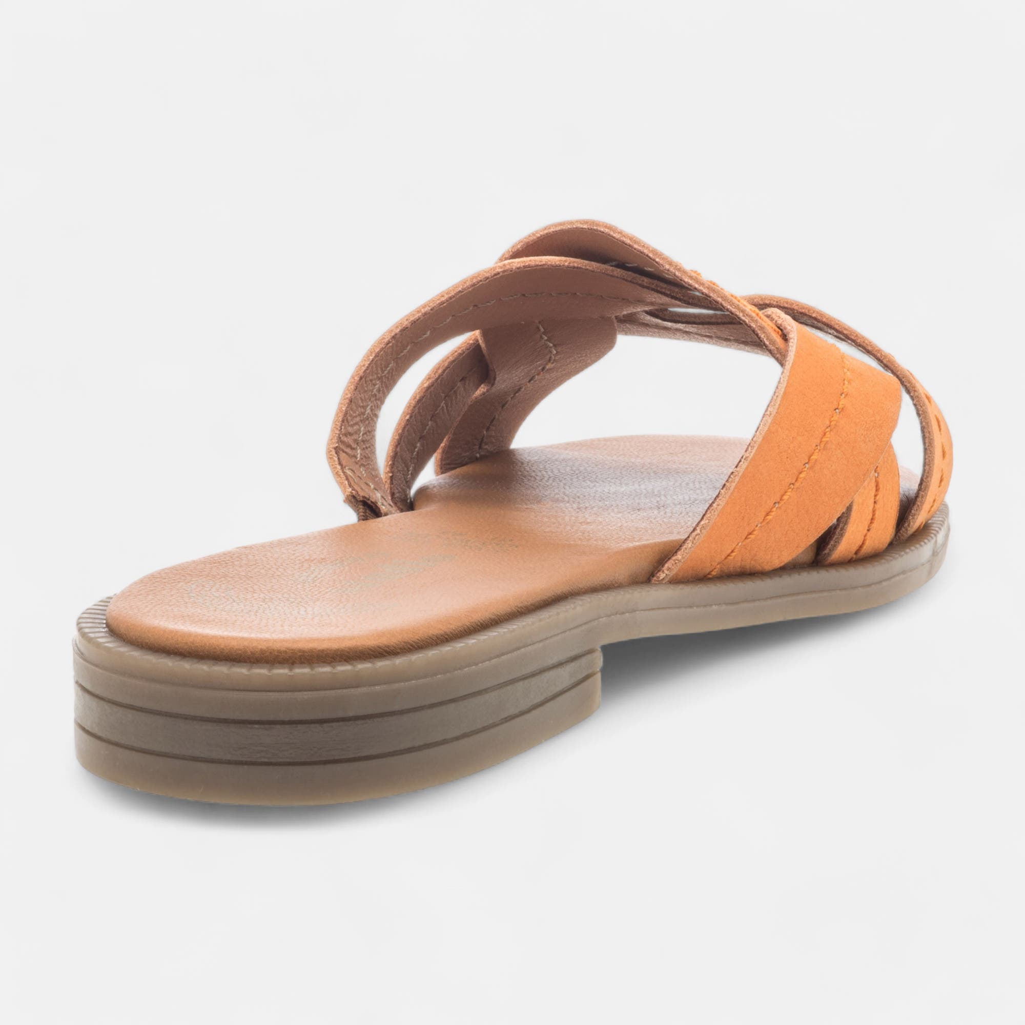 Mules Femme en cuir orange