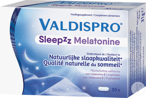 Valdispro Sleepzz Mélatonine Complément Alimentaire Qualité Du Sommeil 30 Comprimés