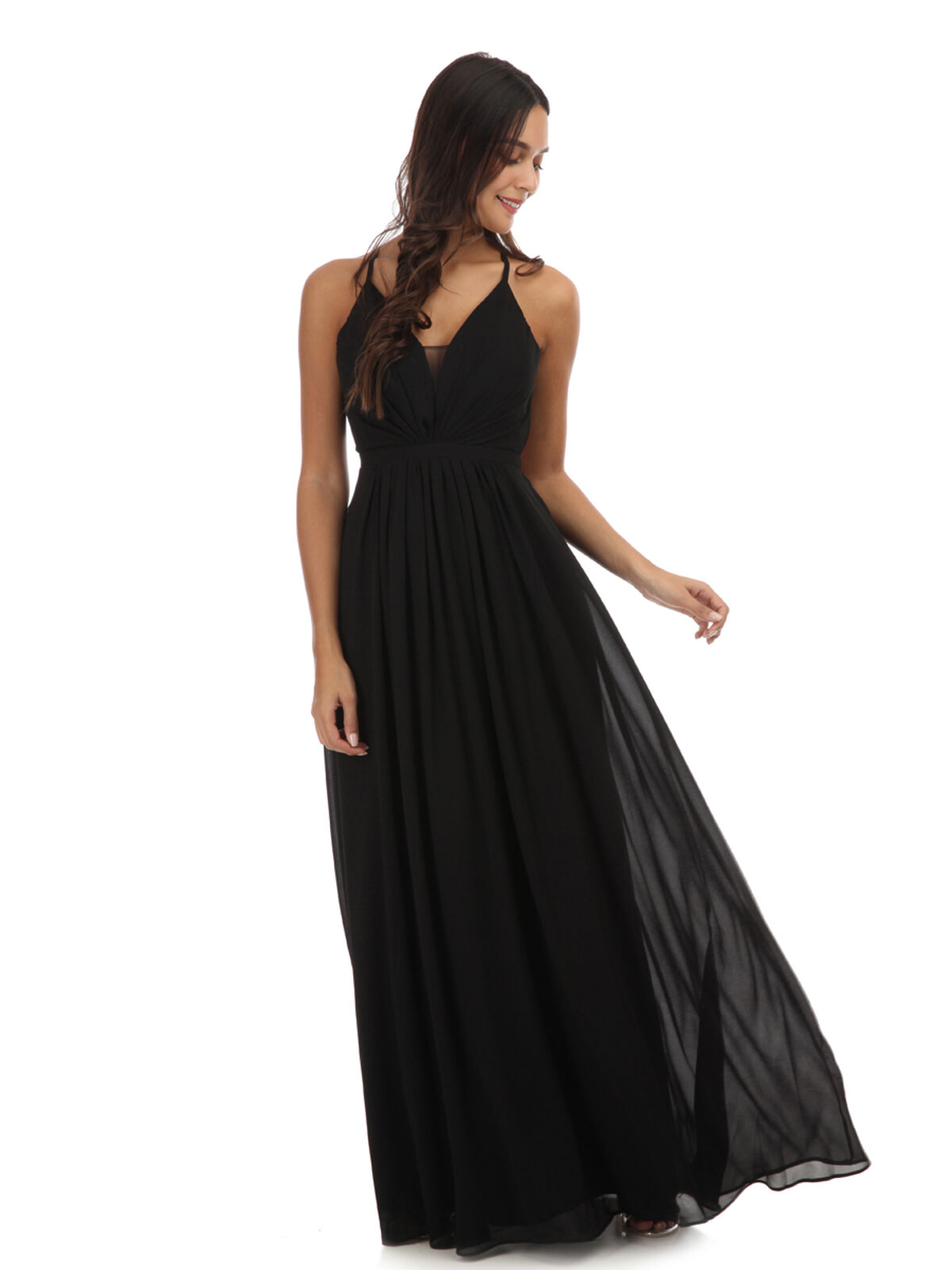 Robe longue à dos nu- Noir