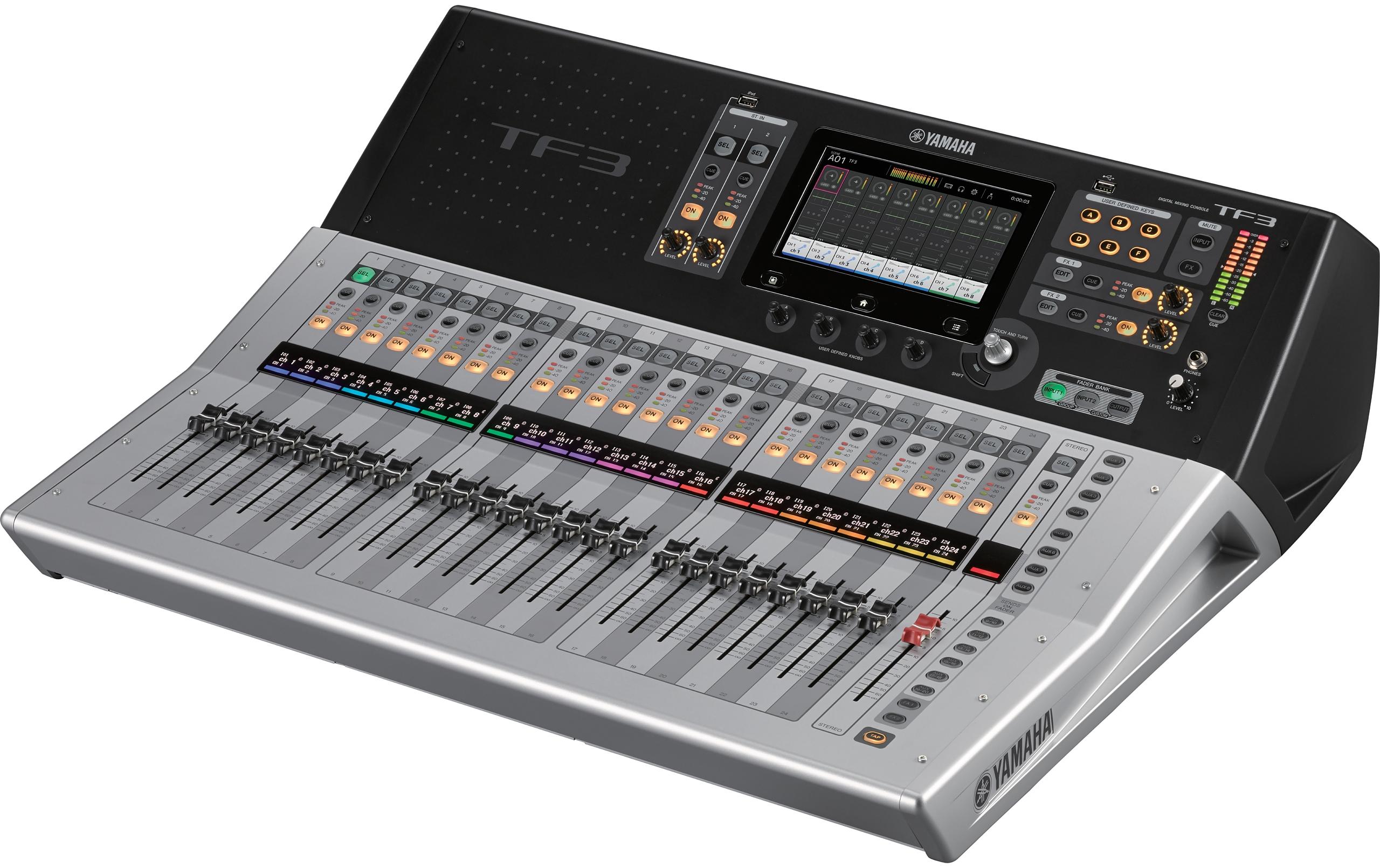 Mischpult TF3 - 48-Kanal, digital<br>Vielseitiger Digitalmixer mit TouchFlow-Operation, WLAN-Fernsteuerung und optionaler Dante-Audio-Netzwerk-Unterstützung