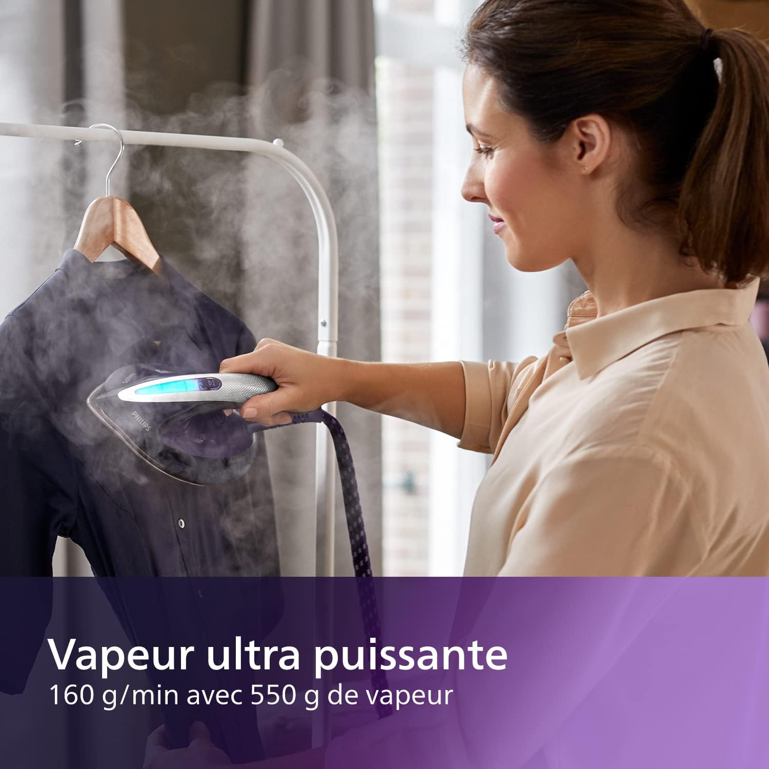 Philips Centrale Vapeur PerfectCare Elite Plus - Réglage température automatique, Pression de 8 Bars, Effet Pressing de 600 g, Semelle T-ionicGlide, Réservoir Amovible de 1,8L (GC9682/80)