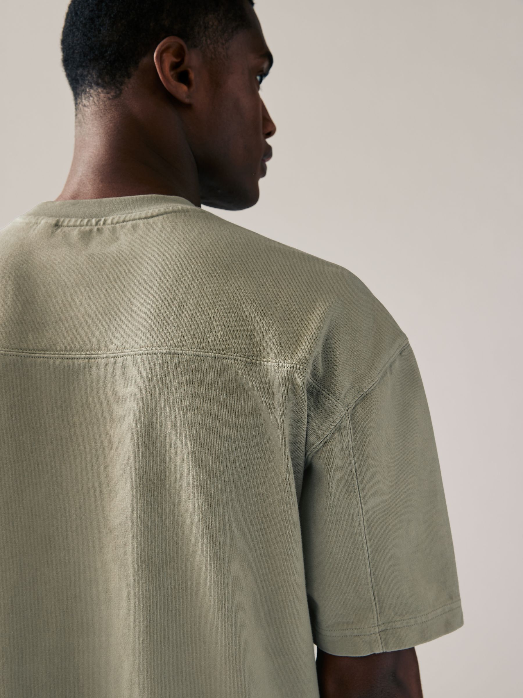 Antracietgrijs/Groen/Ecru geverfd - Relaxed fit - Verpakking van 3 T-shirts van zware stof