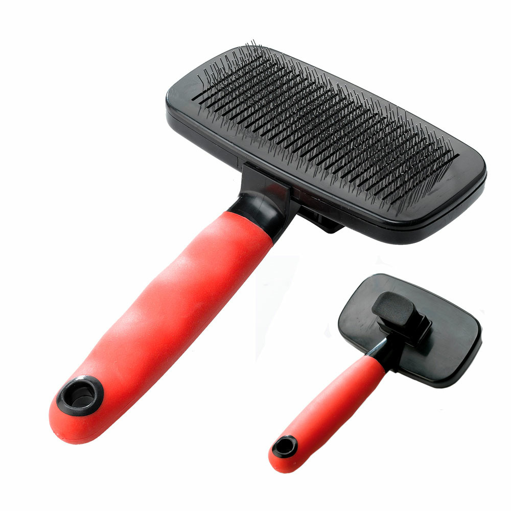 Ferplast brosse carde pour chiens et chats gro 5956, idéal pour animaux à poils moyens et longs, poils faciles à enlever, 12,5 x h