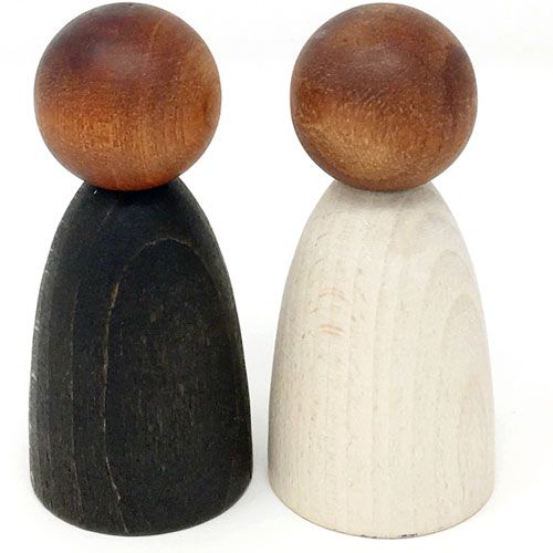 Grapat houten nins® poppetjes volwassen donker (2st)