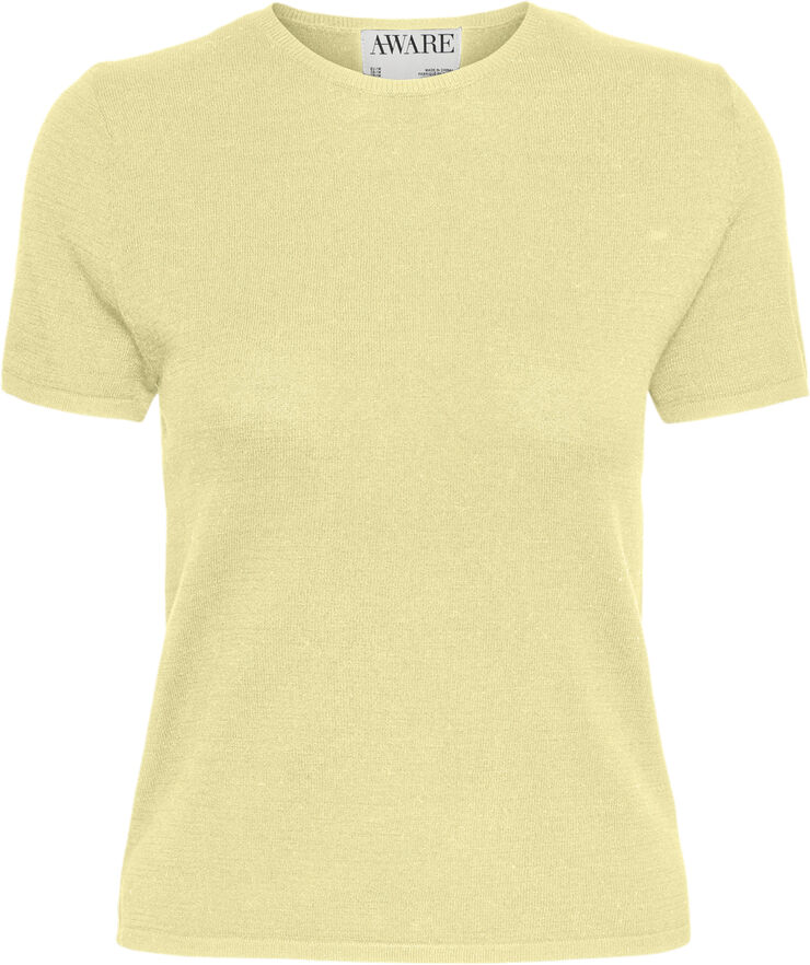 Vero Moda VMOAKLYNN SS O-NECK KNIT TEE VMA French vanilla