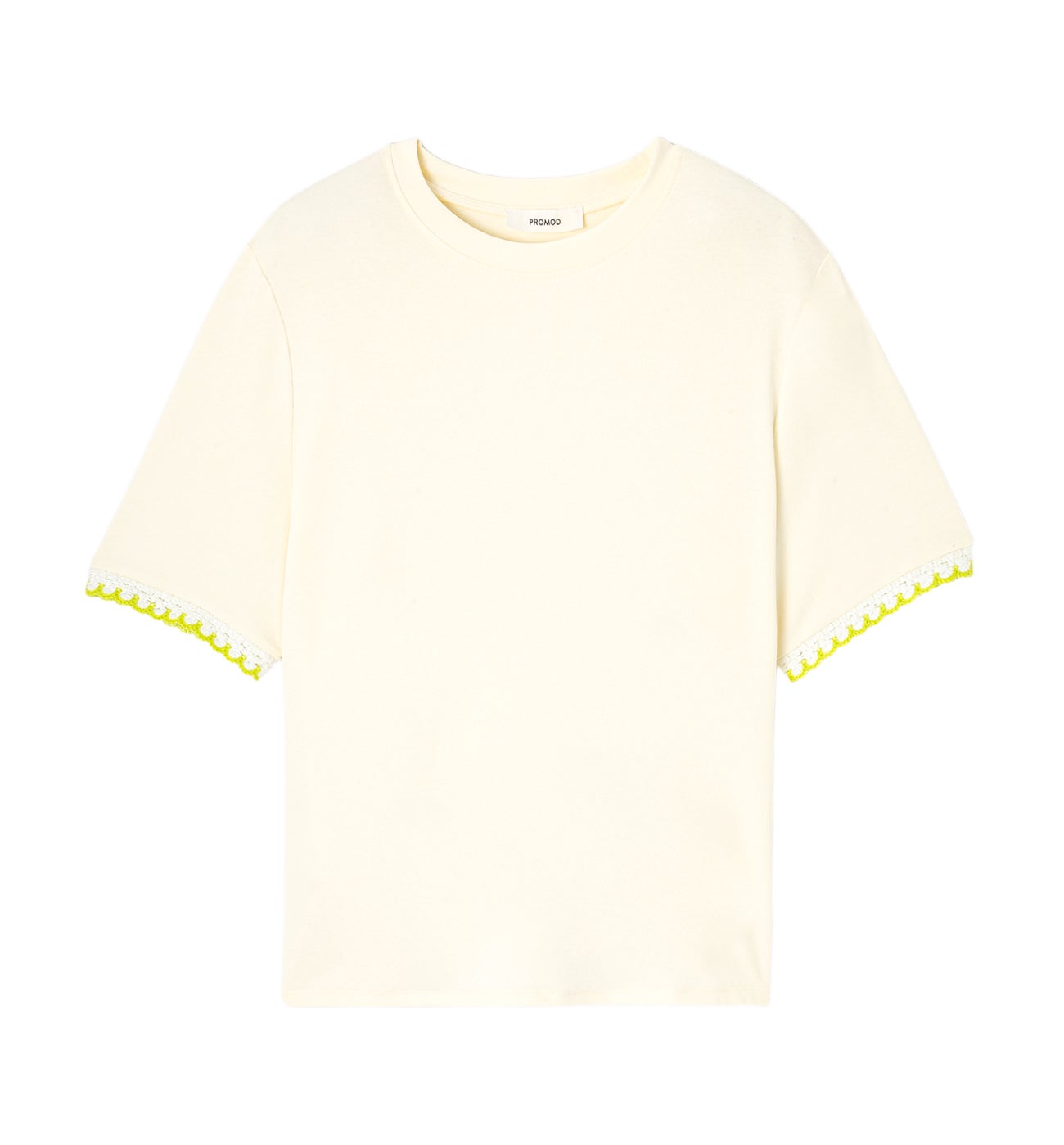 T-shirt détail crochet Femme - Ecru