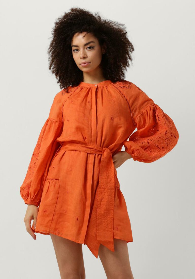 SCARLETT POPPIES oranje scarlett poppies mini jurk sunshine babe short