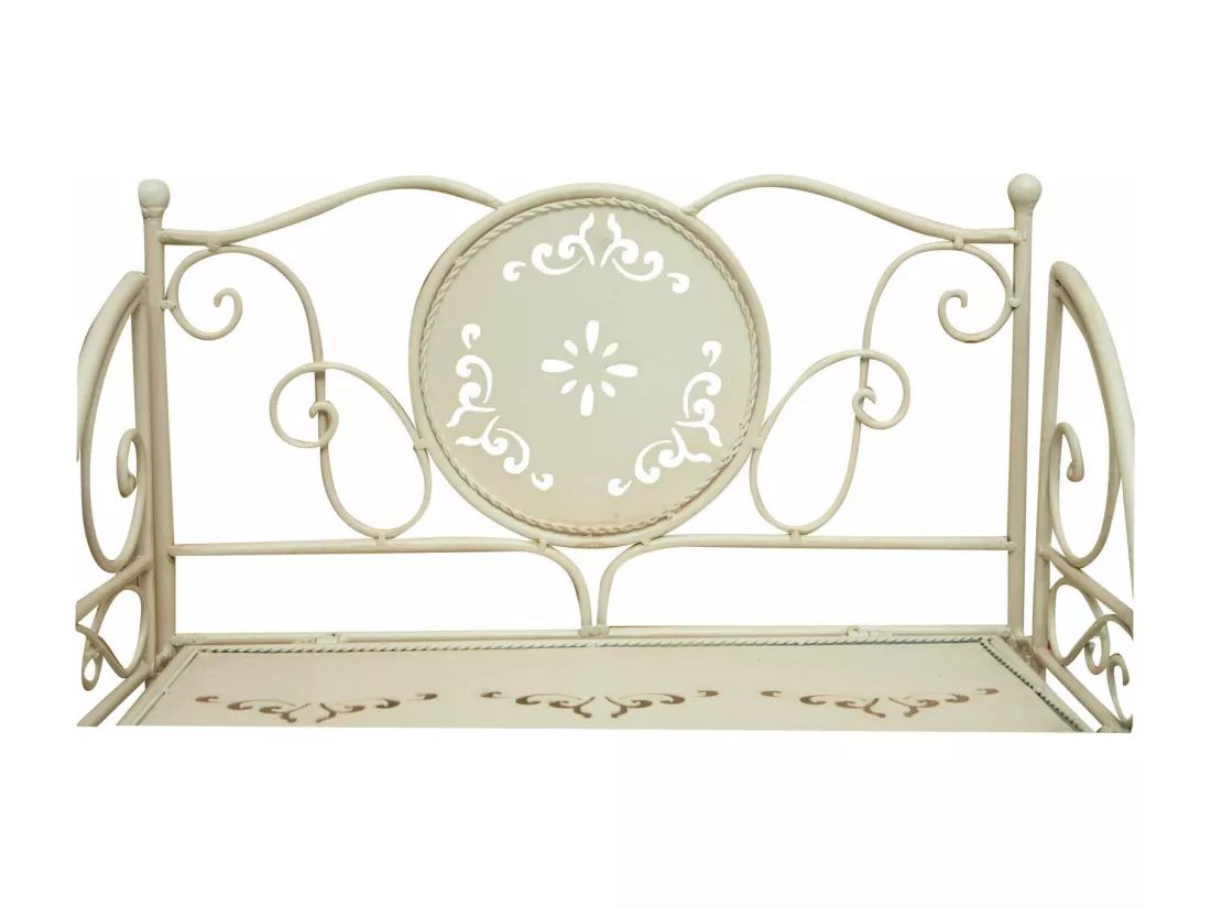 BISCOTTINI Étagères - Fer forgé finition blanc antique - Polyvalentes - Rangement - Jardin - Salon - Cuisine - Salle à manger - Chambre - Armoire - 48x27x113 cm