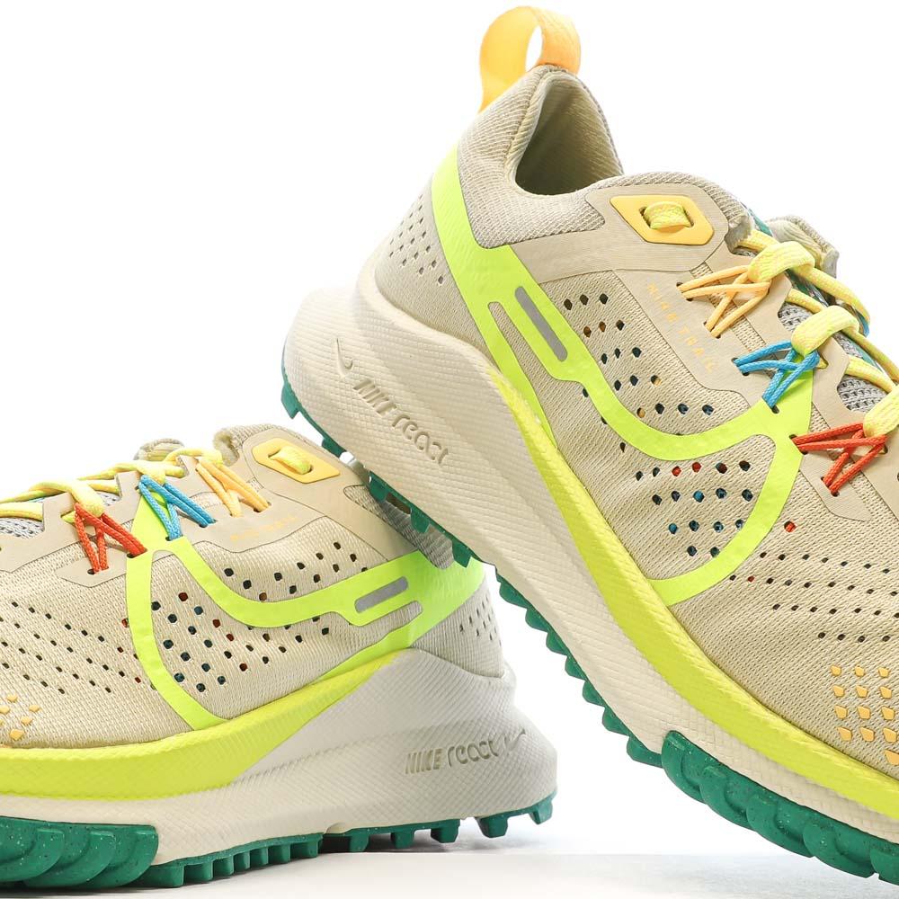 Nike Chaussures de Trail Beige/Jaune Femme Nike React Pegasus