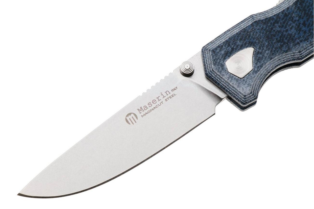 Maserin 630/MCJ Pulse Magnacut, Denim Jeans Micarta, zakmes, Igor Bortolussi design