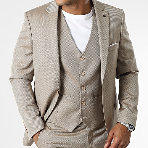 Costume 3 Pièces Beige Foncé