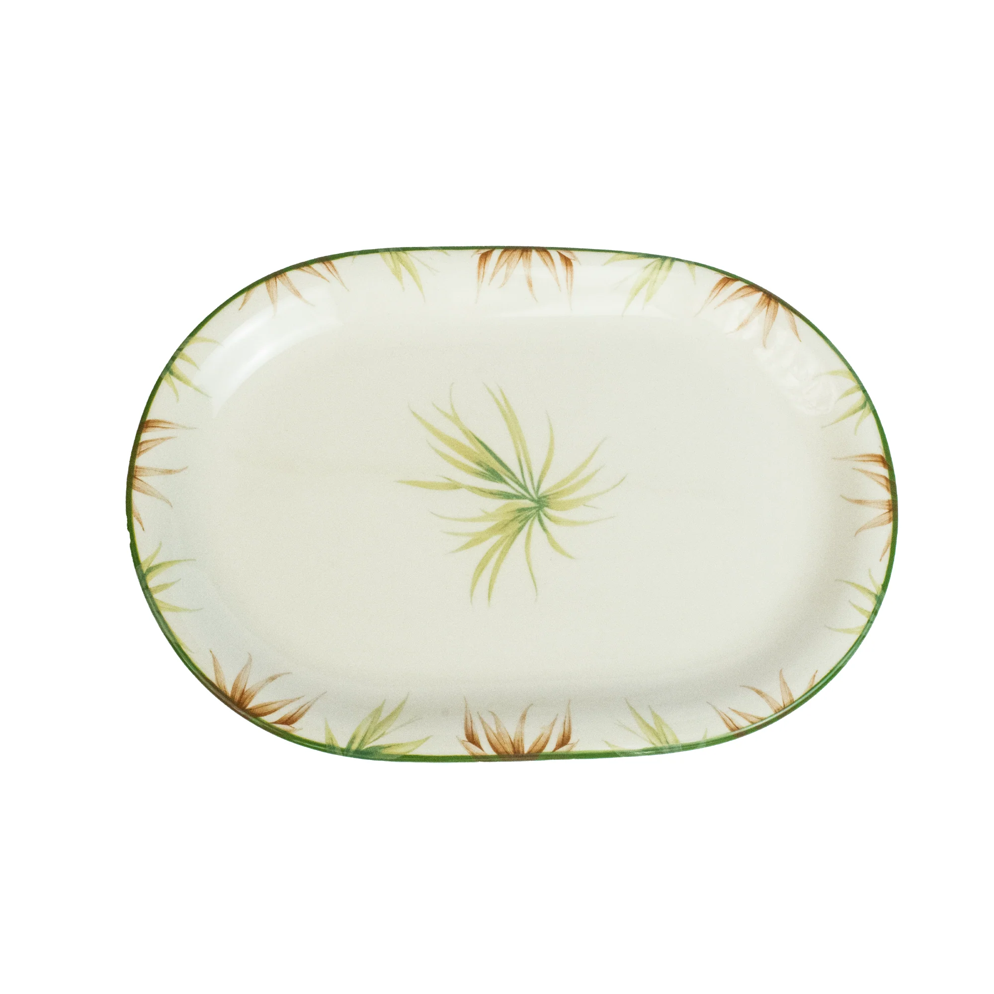 Plat ovale en céramique « Ramas Verdes » (lot de 2)