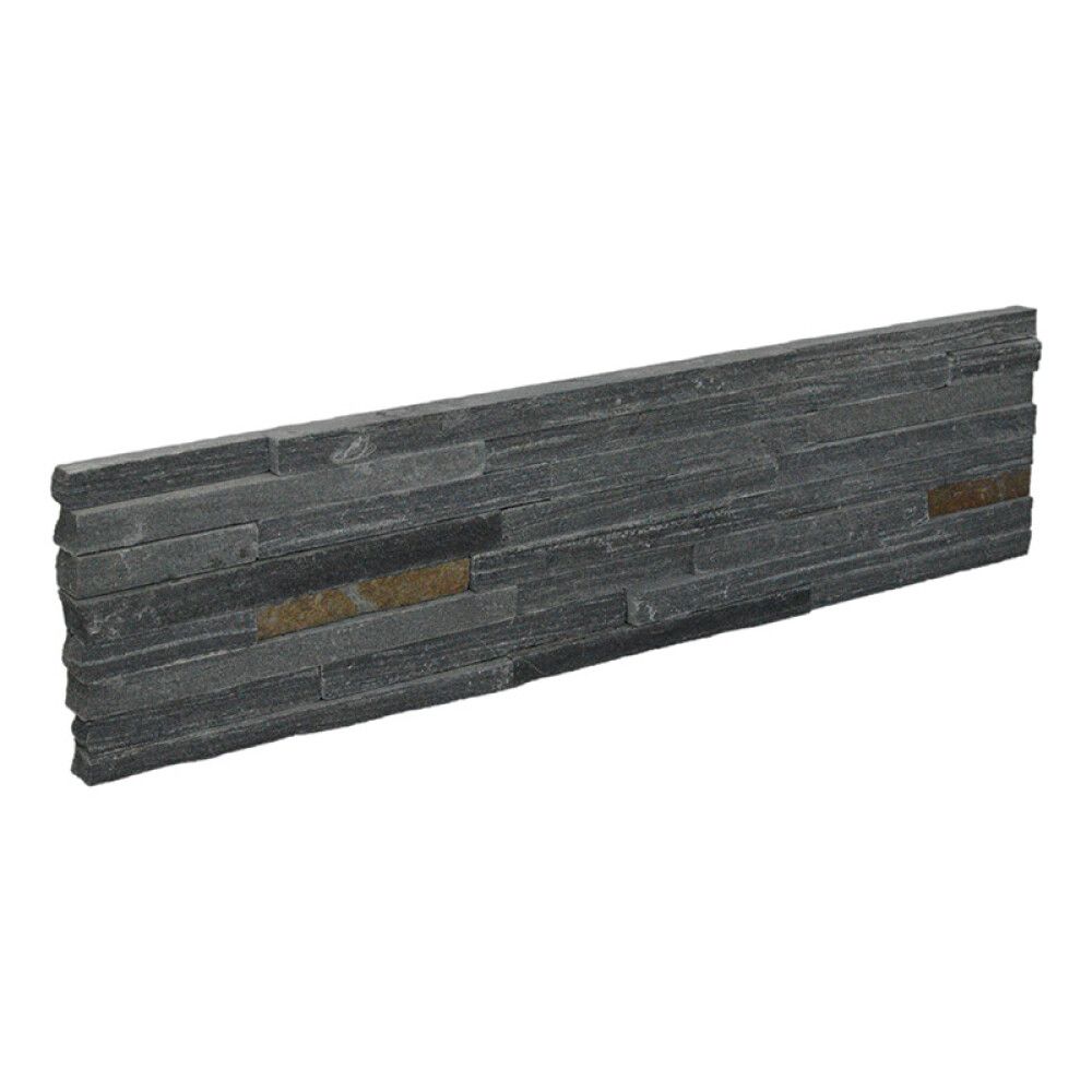 STEINPANEL NORSK STEINMILJØ SMALSTRIPET SORT/RUST ENDESTEN
