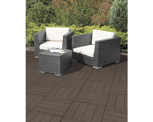 Easytile gerecyclede kliktegel, 45 x 45 x 2,5 cm, bruin