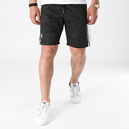 Short Jogging A Bandes Diamond Noir Blanc