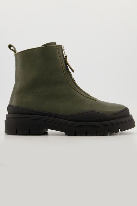 Leder-Boots, Reißverschluss, Wechselfußbett, Weite H