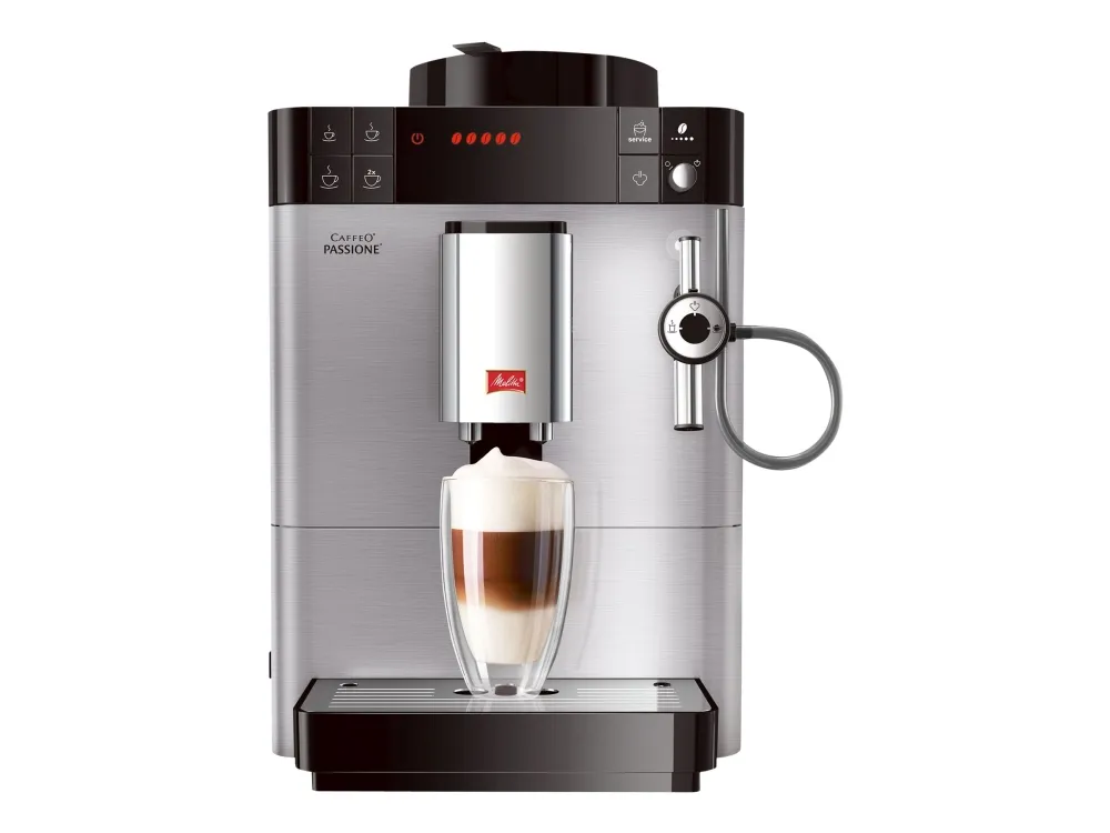 Melitta CAFFEO Passione F54/0-100 - Automatisk kaffemaskine med mælkeskummer - 15 bar - rustfrit stål