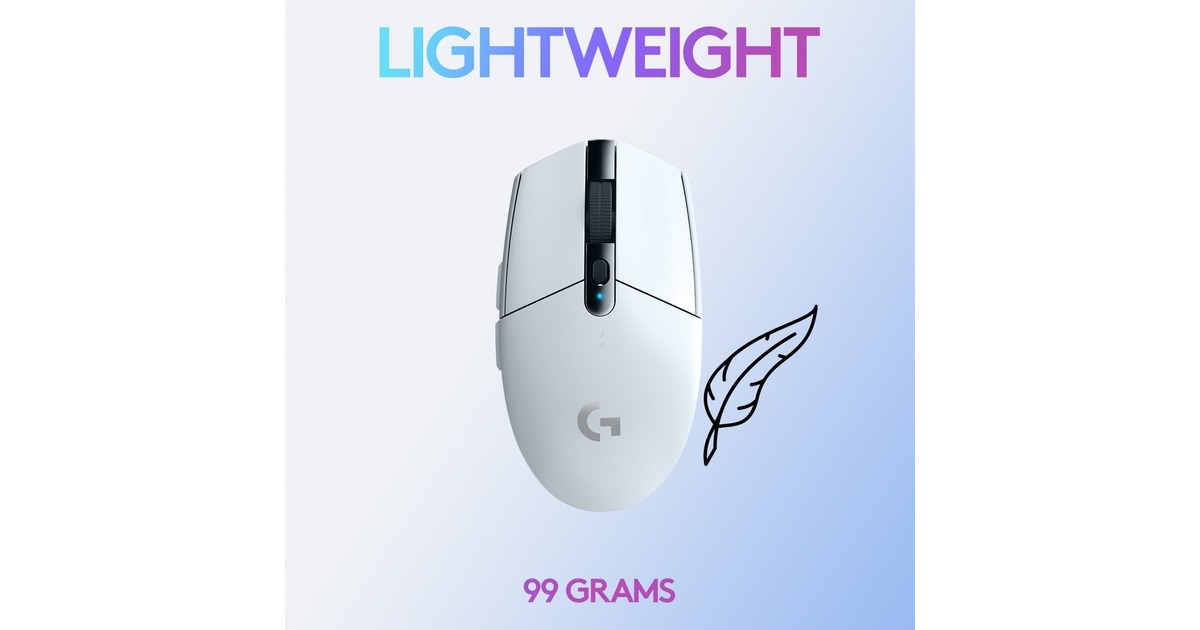 LogitechG305 LIGHTSPEED draadloze gamingmuis  (Wit, 200 – 12.000 dpi)