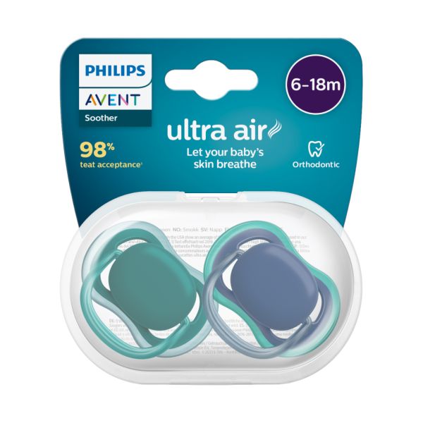 Philips Avent Fopspeen Ultra Air Groen Blauw 6-18 Mnd