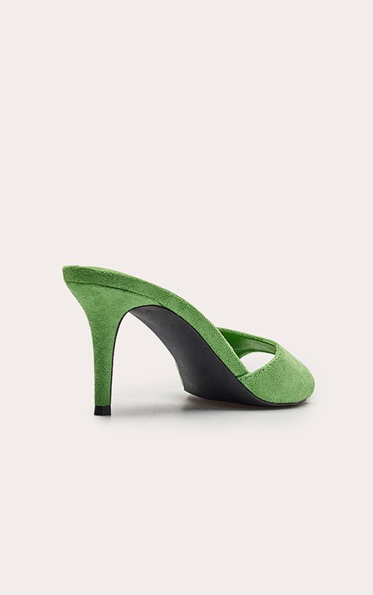 Vert Mules À Talons En Synthétique À Bout Pointu