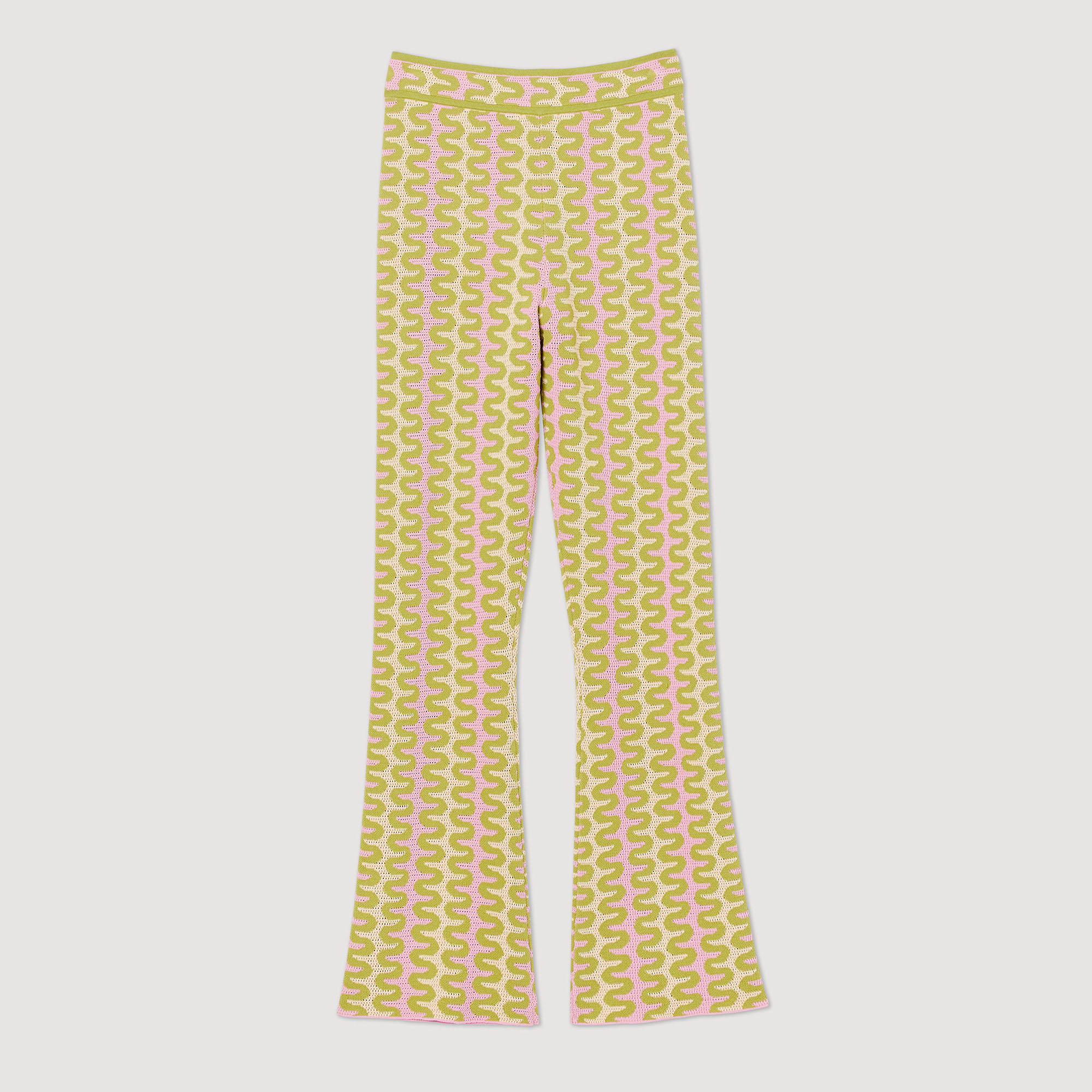 Pantalon en maille á motifs