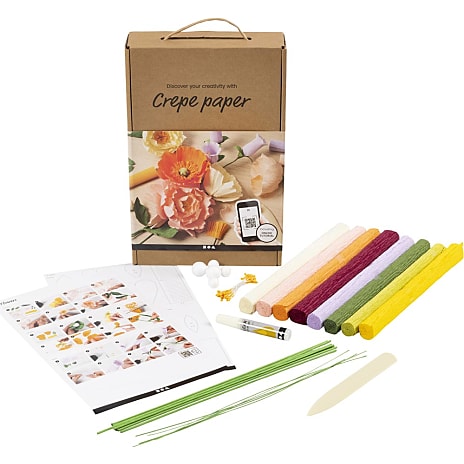 Crepepapirblomster læringssæt - flere farver