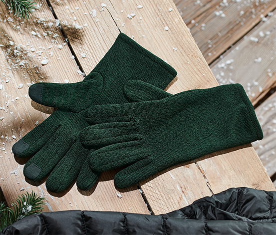 Strickfleece-Handschuhe, grün