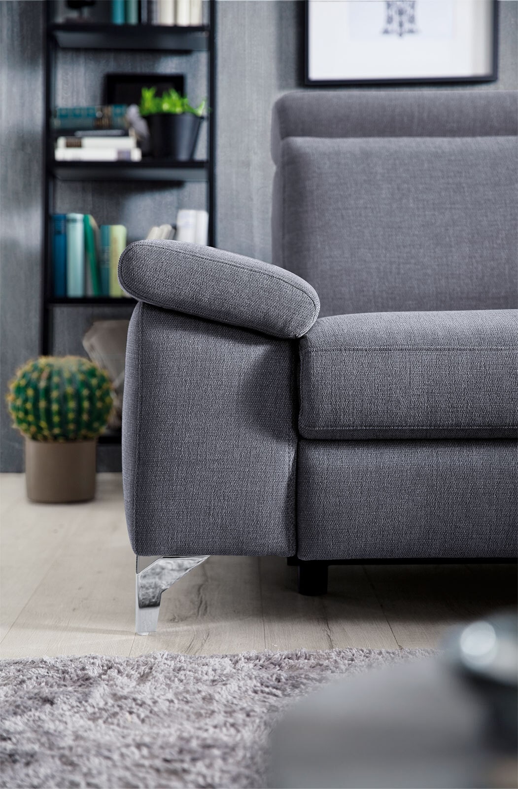 vito Ecksofa BENEFIT rechts 257 x 234 cm Stoffbezug grey