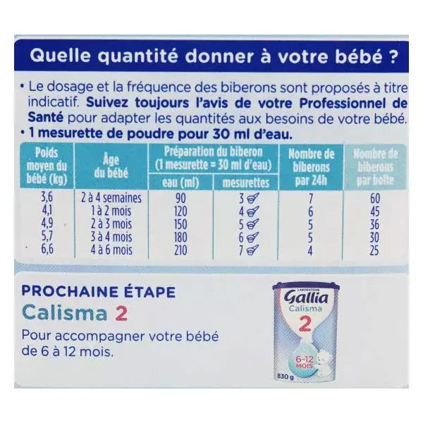 Leite Gallia Calisma Primeira Fase 830g