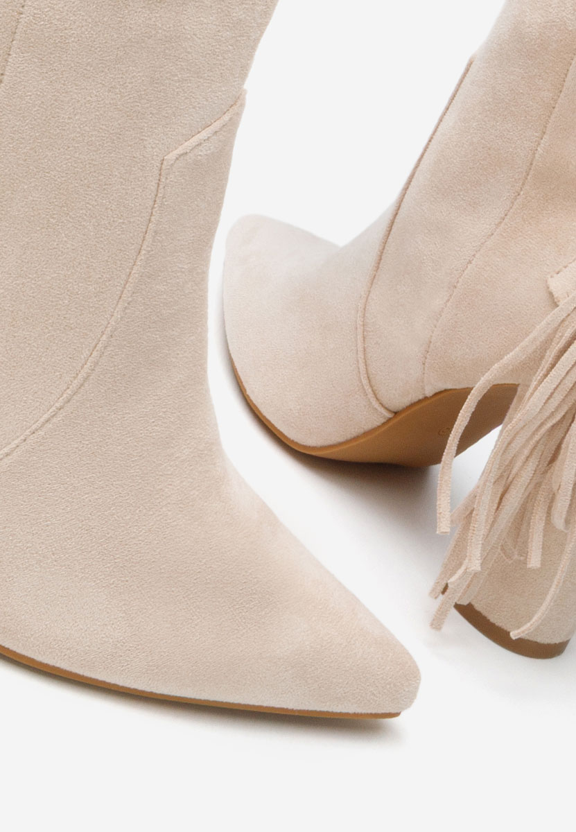 Bottes cowboy femme beige Aurina