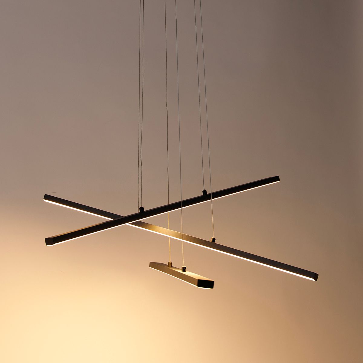 Hanglamp zwart incl. LED 3-staps dimbaar 3-lichts - Jolanta