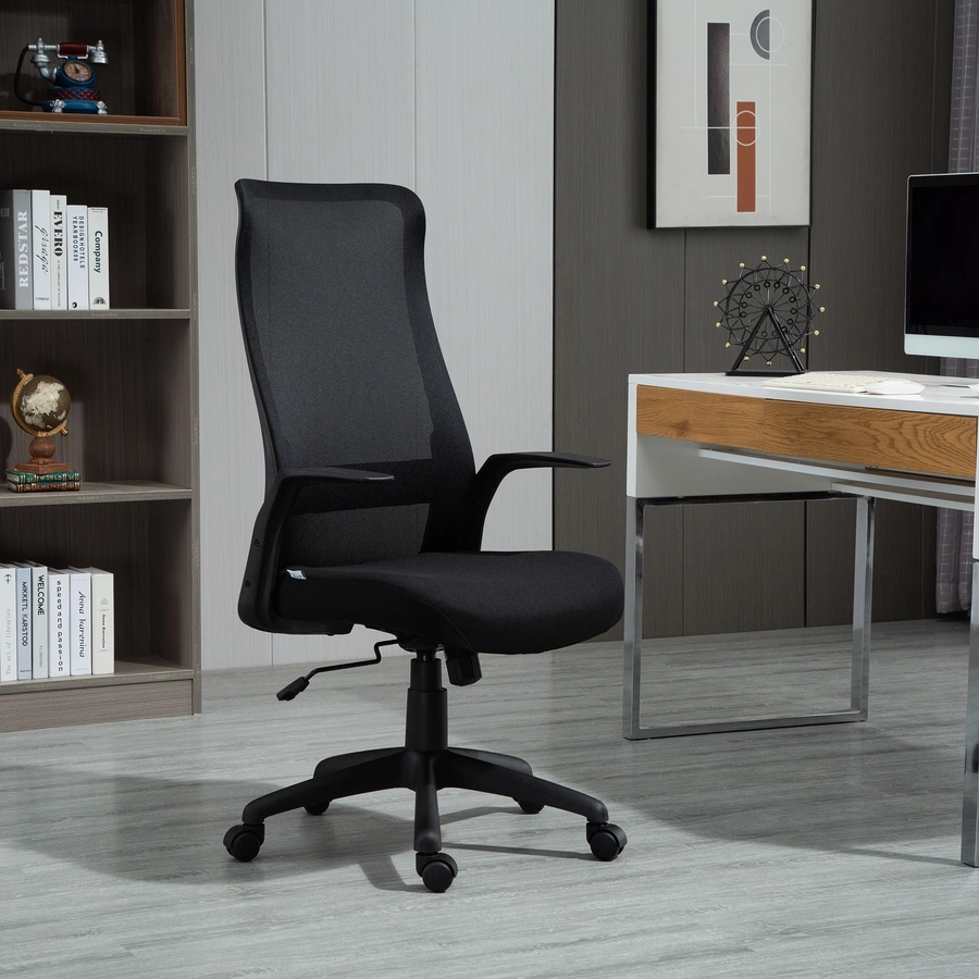 Vinsetto Bürostuhl ergonomisches liniendesign, atmungsaktiv, highend-Gas-lift Schwarz