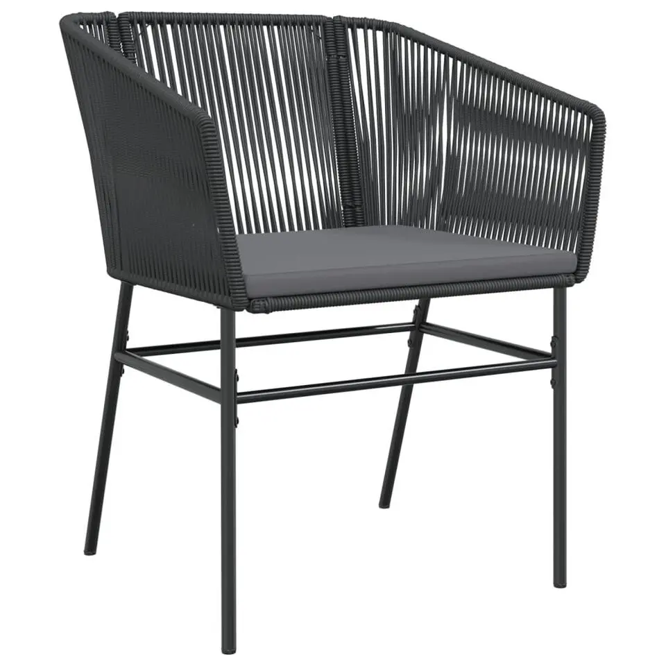 vidaXL - Tuinstoelen - Kussens - Zwart - Poly rattan - 2 stuks