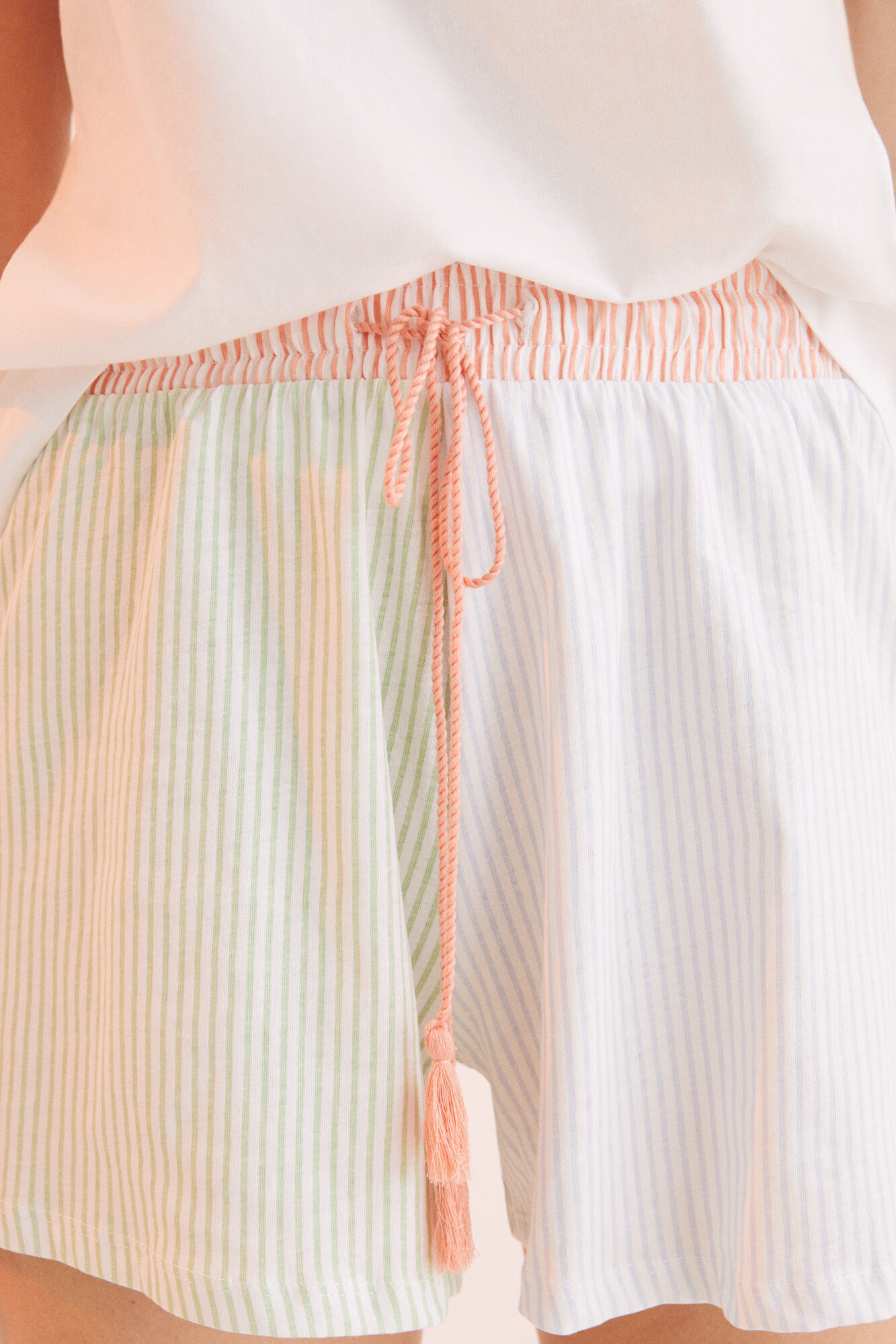 Pijama curto, 100% algodão, multicolorido - bege