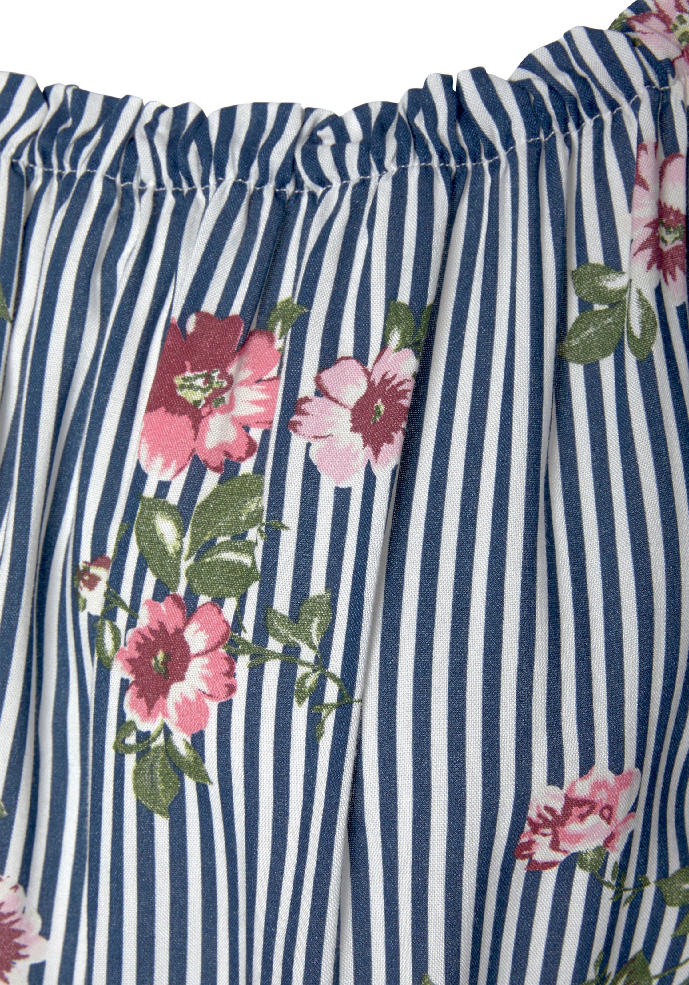 LASCANA Carmenbluse in marine-weiß-gestreift