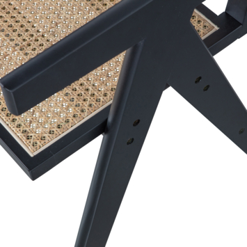 WOOOD eetkamerstoel Gunn rattan grenenhout met armleuning