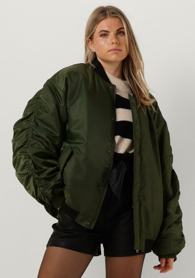 OBJECT groene object gewatteerde jas objmary oversize bomber jacket